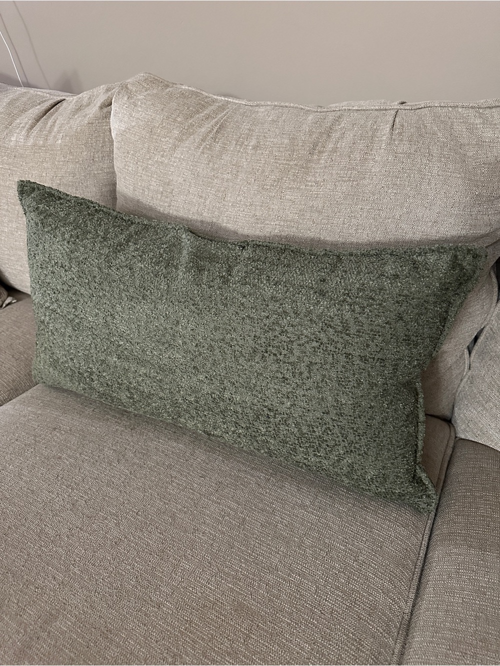 From the Studio - Green Textured Lumbar Pillow